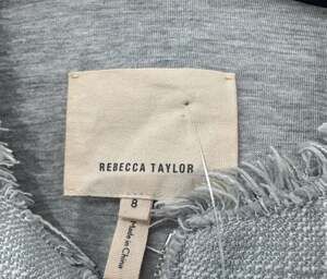 Rebecca Taylor Grey Fringe trim with pockets